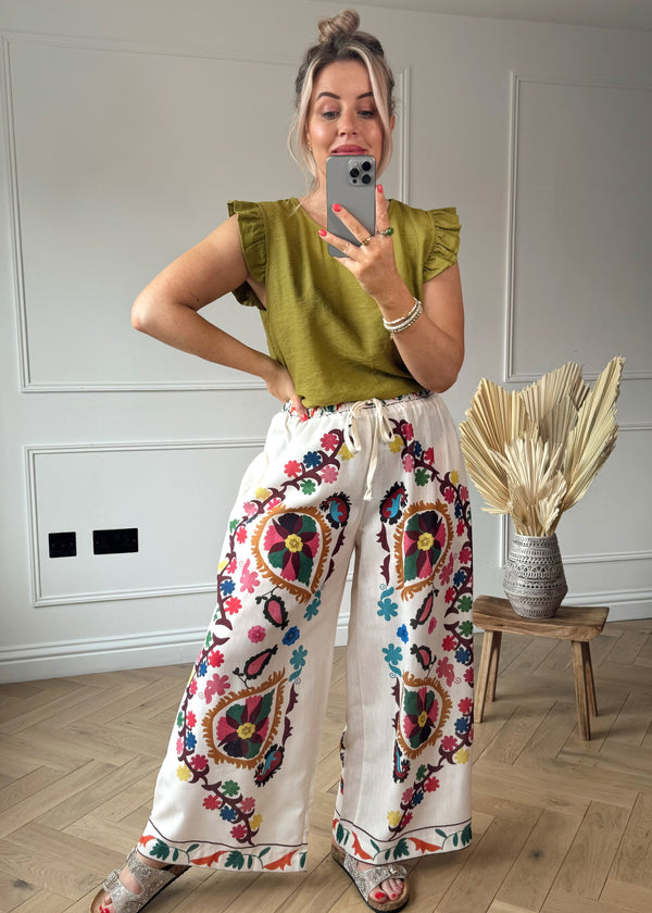 Frida printed pants-The Style Attic