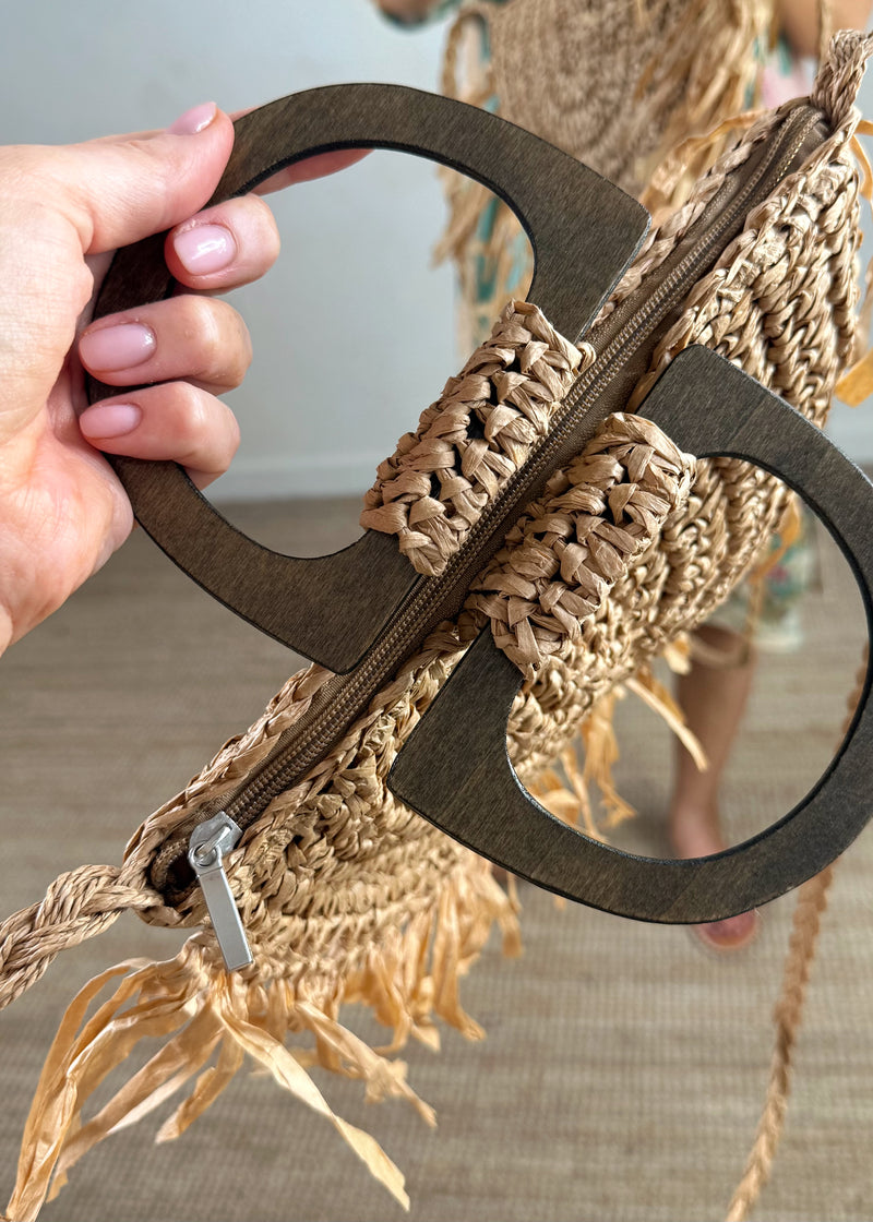 Fringed woven bag-The Style Attic