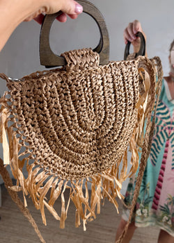 Fringed woven bag-The Style Attic