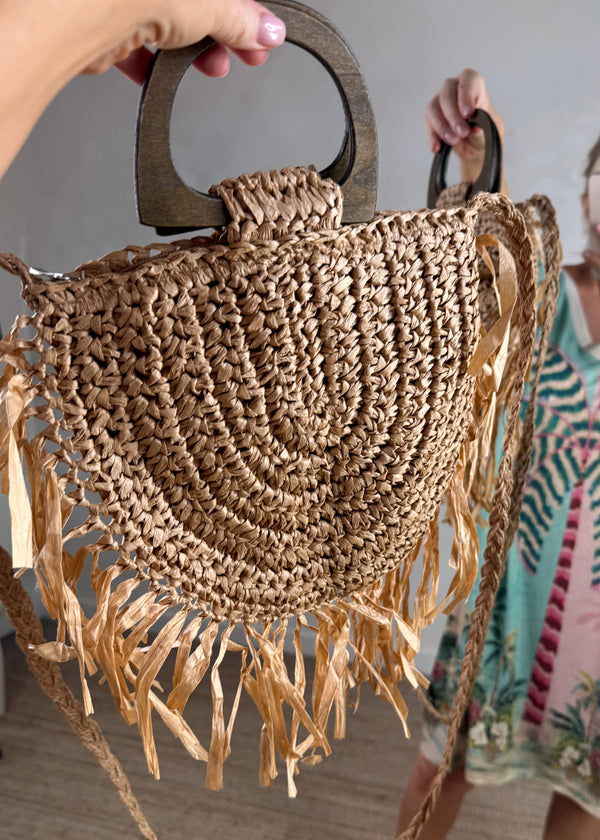 Fringed woven bag-The Style Attic