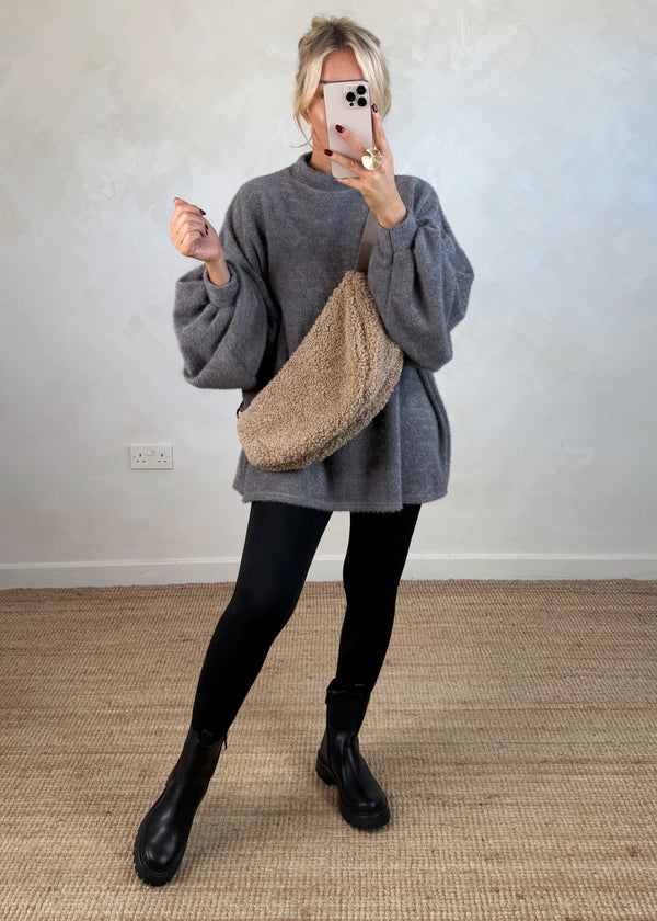 Frostbite oversized knit - grey-The Style Attic