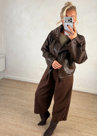 Funnel neck belted jacket-The Style Attic