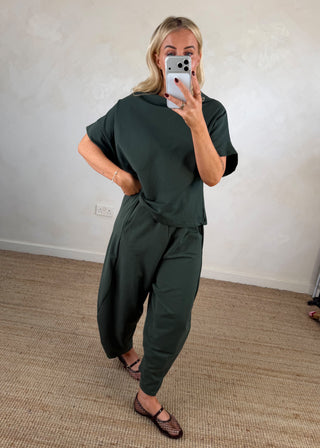 Funnel neck co-ord - Khaki-The Style Attic