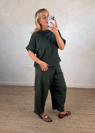 Funnel neck co-ord - Khaki-The Style Attic