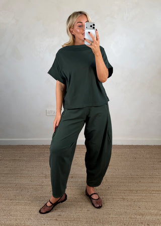 Funnel neck co-ord - Khaki-The Style Attic