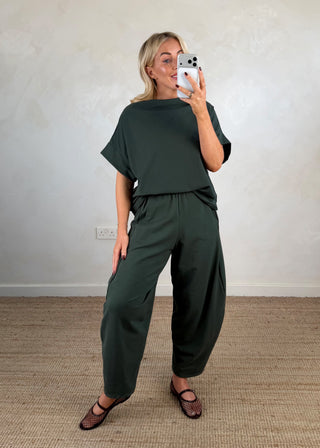 Funnel neck co-ord - Khaki-The Style Attic