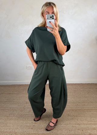 Funnel neck co-ord - Khaki-The Style Attic