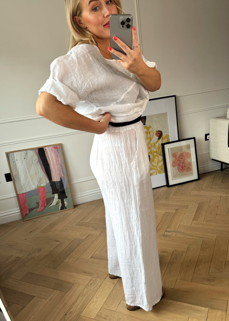 Gabriel linen pants - white-The Style Attic