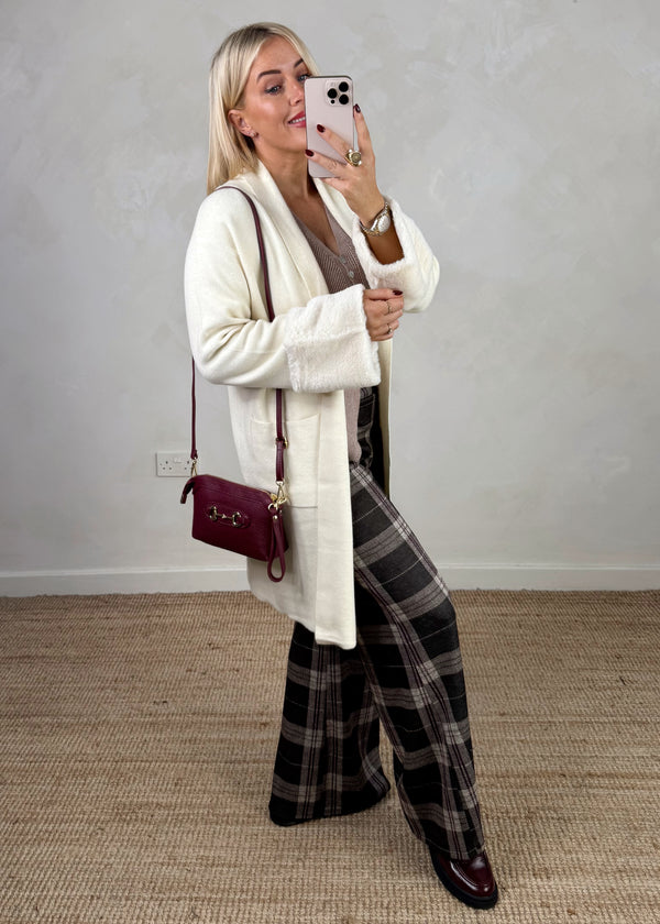 Georgie fur cardigan - cream-The Style Attic