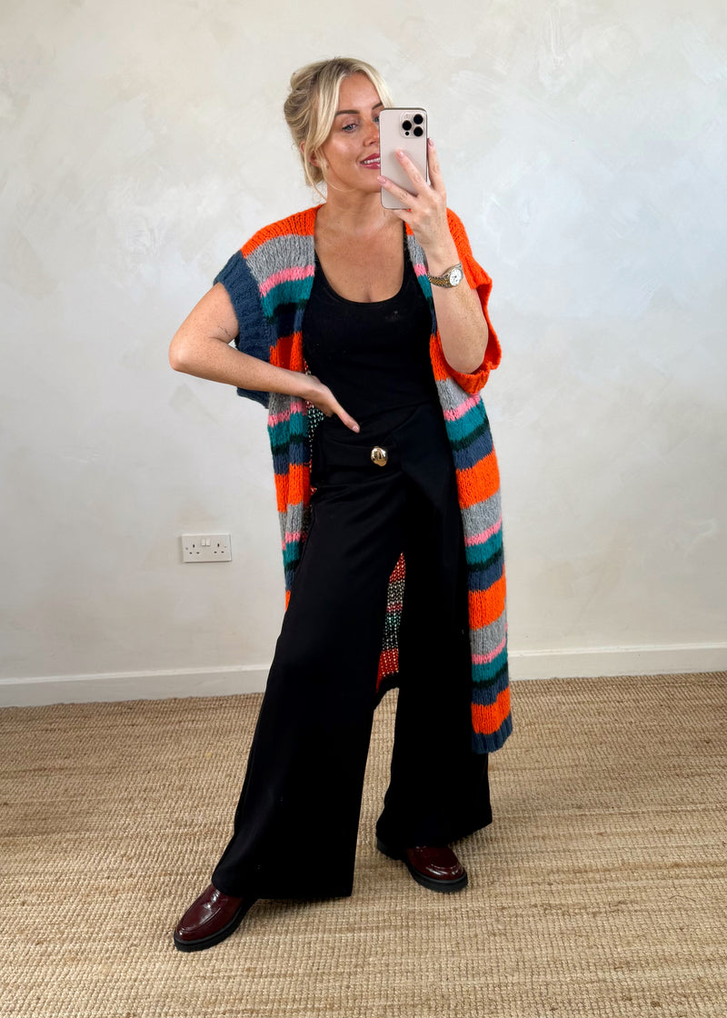 Geri striped cardigan - orange-The Style Attic