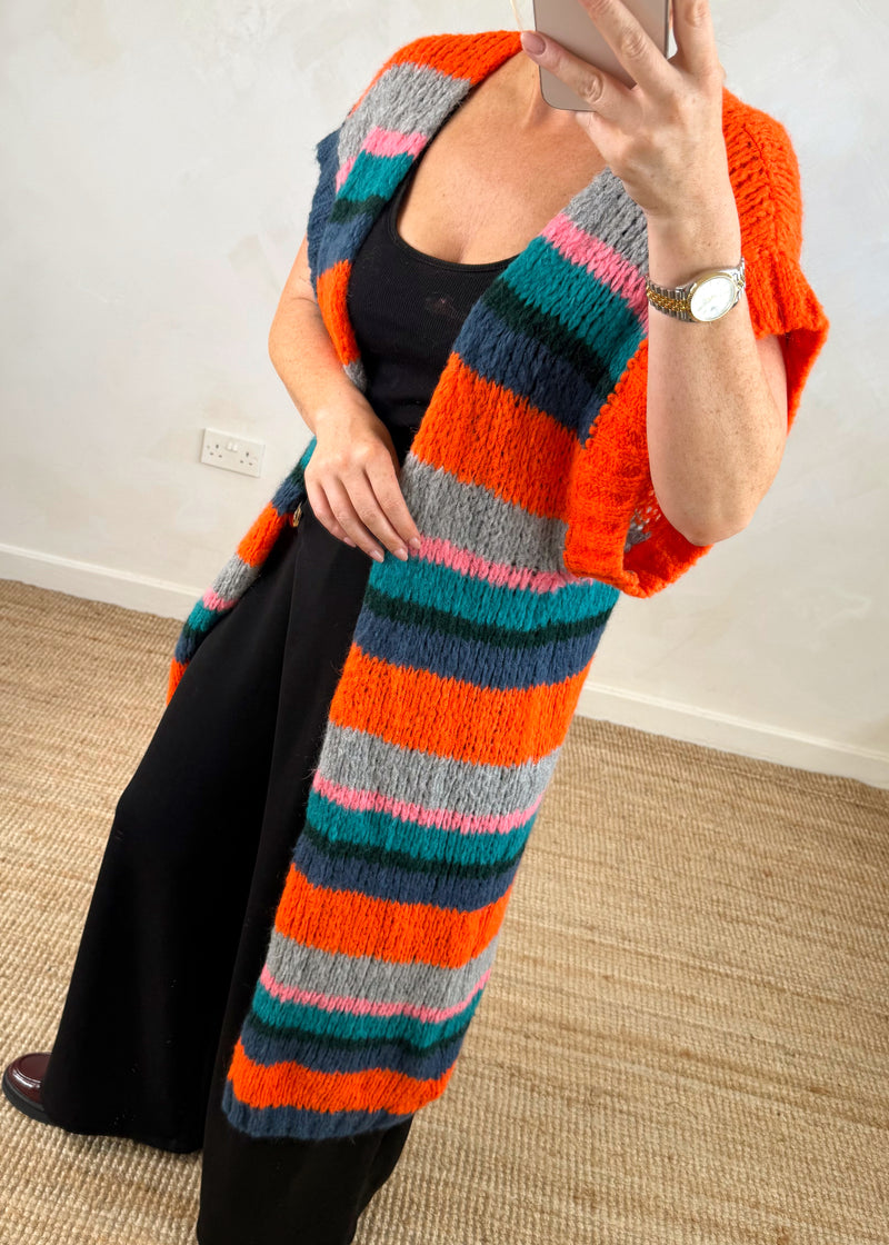 Geri striped cardigan - orange-The Style Attic
