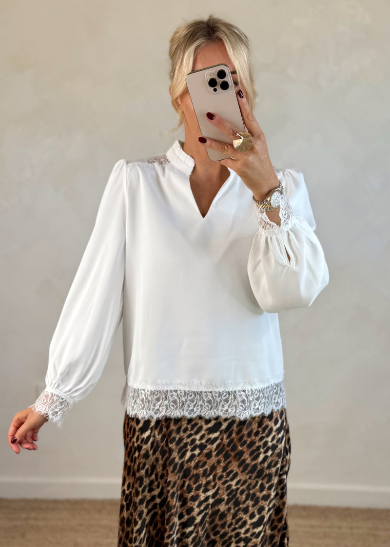 Gilly lace blouse - white-The Style Attic
