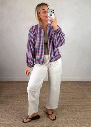 Gingham bomber jacket - One-The Style Attic