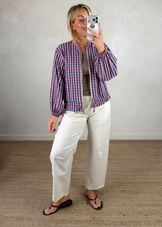 Gingham bomber jacket - One-The Style Attic