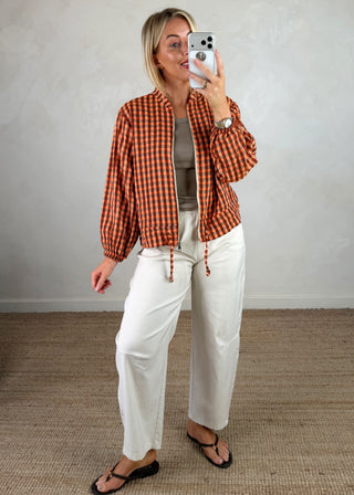Gingham bomber jacket - Two-The Style Attic