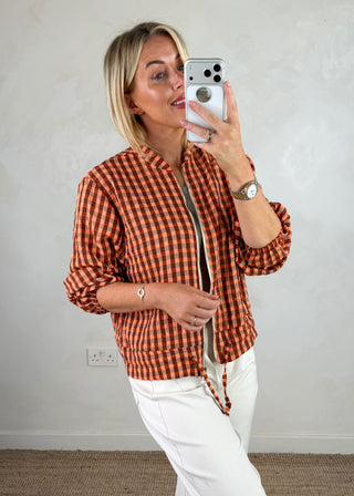Gingham bomber jacket - Two-The Style Attic