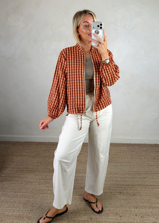 Gingham bomber jacket - Two-The Style Attic