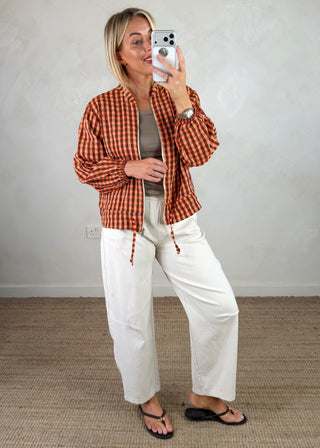 Gingham bomber jacket - Two-The Style Attic