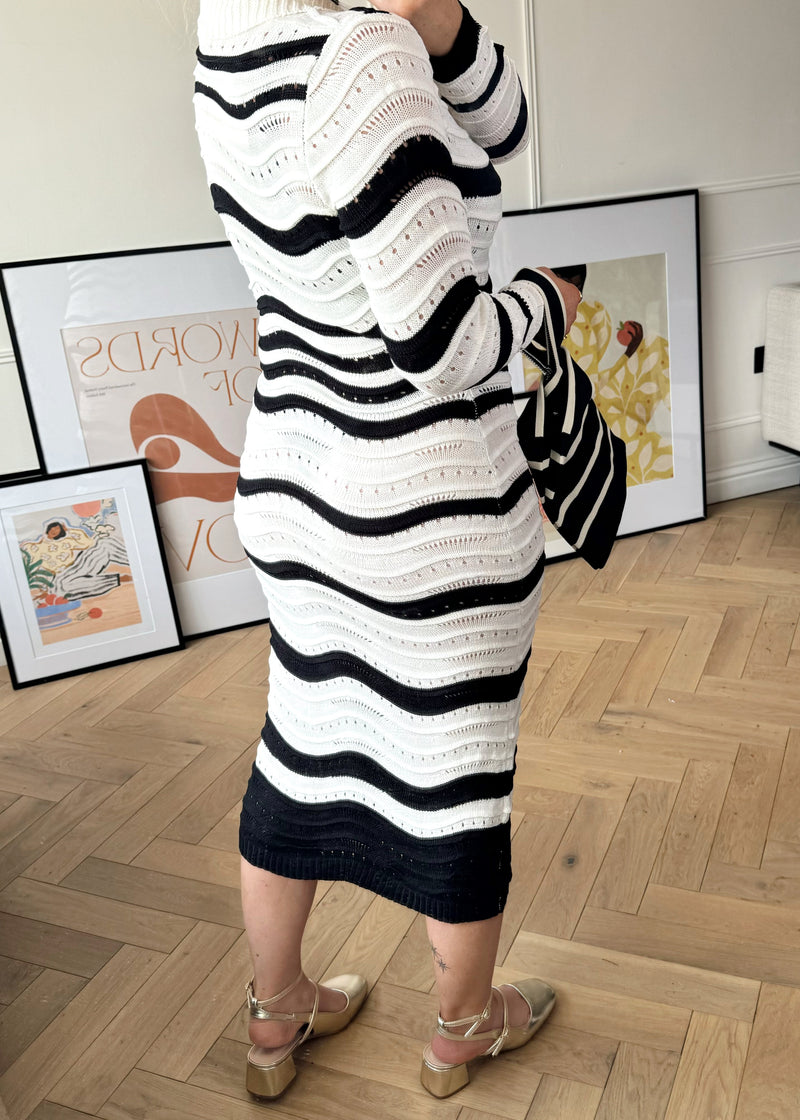 Gisele knitted dress - ecru-The Style Attic
