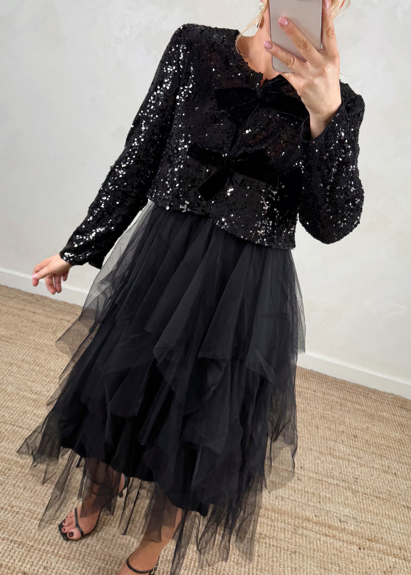 Glitterball Sequin dress set - black-The Style Attic