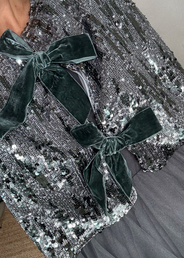 Glitterball Sequin dress set - pewter-The Style Attic