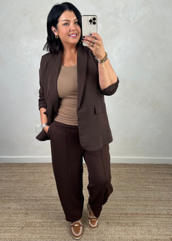Gretchen Blazer - chocolate-The Style Attic