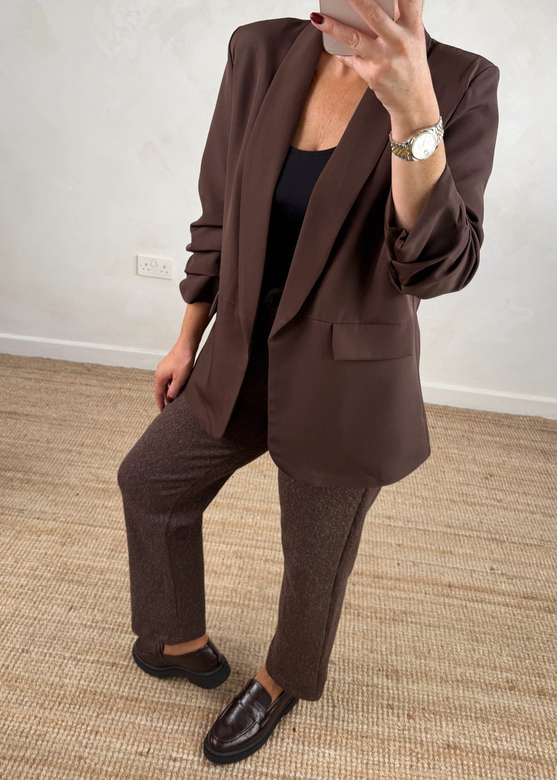 Gretchen Blazer - chocolate-The Style Attic