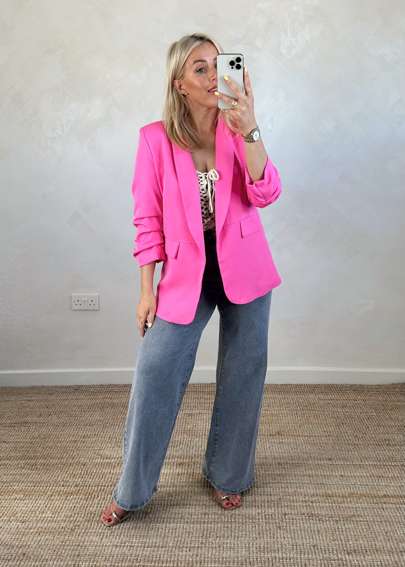 Gretchen Blazer - hot pink-The Style Attic