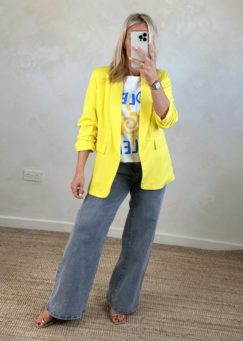 Gretchen Blazer - lemon-The Style Attic