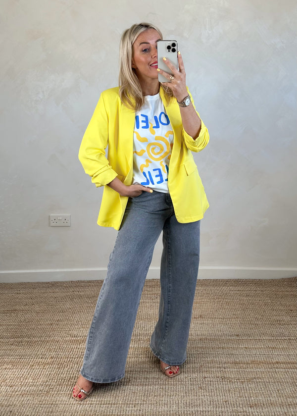 Gretchen Blazer - lemon-The Style Attic