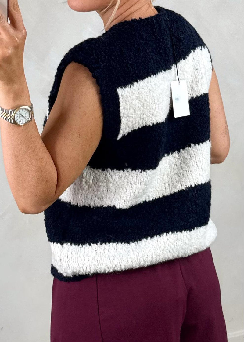 Hal striped sun knit - navy/cream-The Style Attic