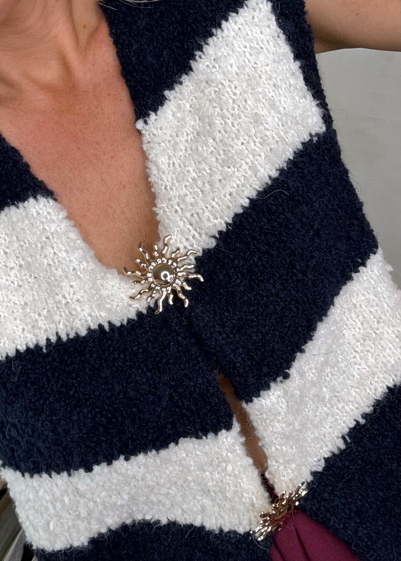 Hal striped sun knit - navy/cream-The Style Attic