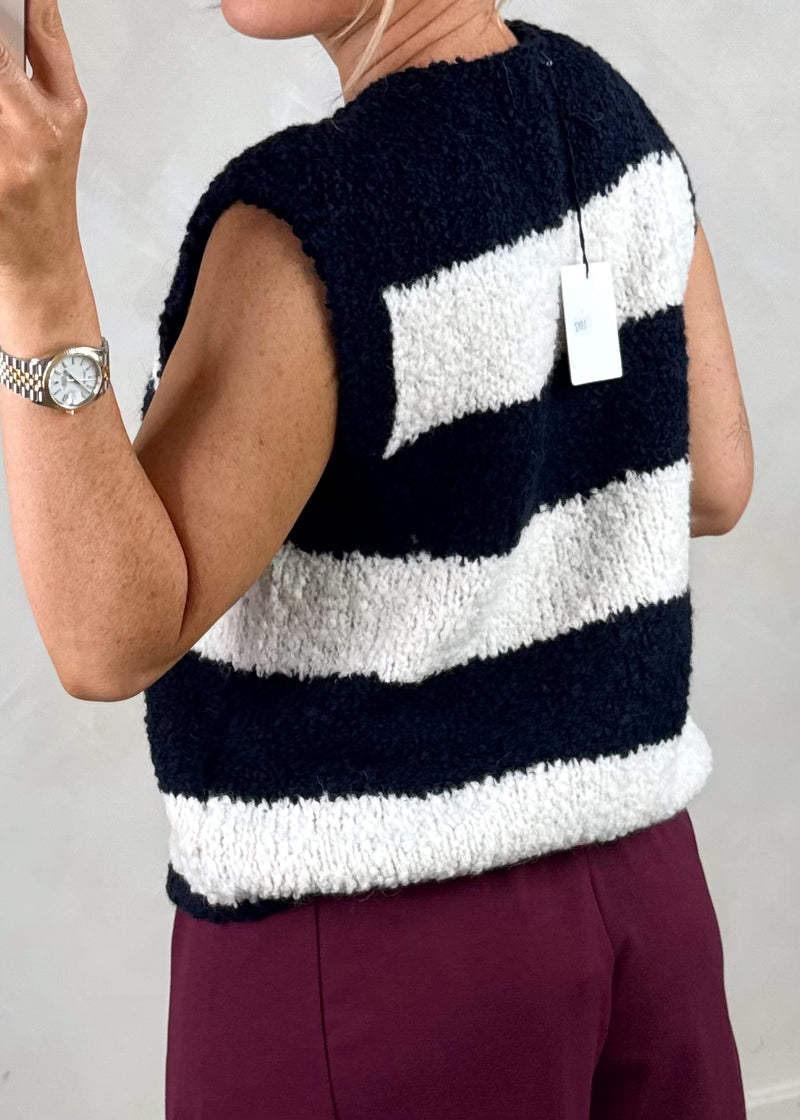 Hal striped sun knit - navy/cream-The Style Attic