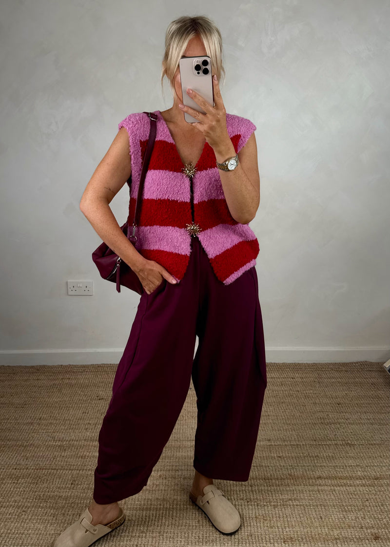 Hal striped sun knit - pink/red-The Style Attic
