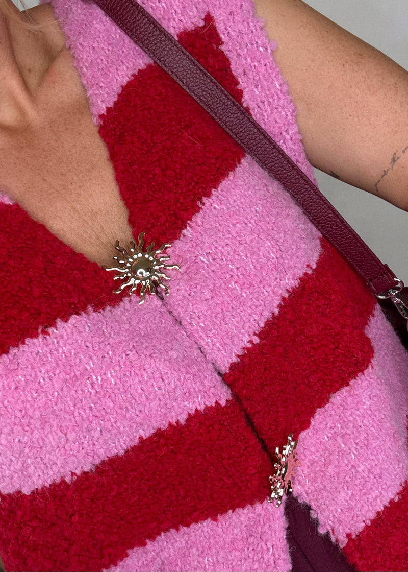 Hal striped sun knit - pink/red-The Style Attic