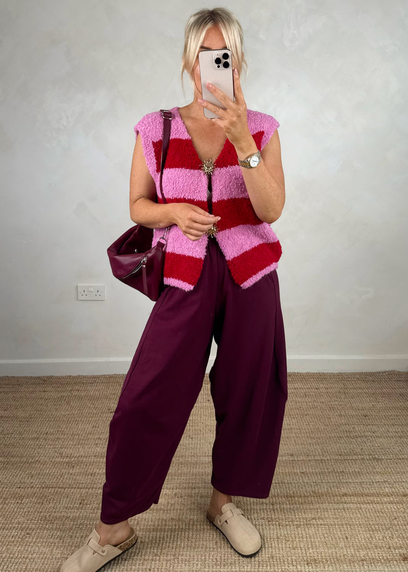 Hal striped sun knit - pink/red-The Style Attic