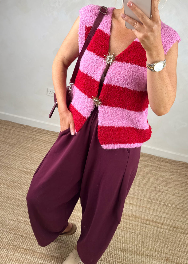 Hal striped sun knit - pink/red-The Style Attic