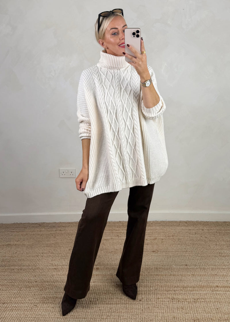 Halle cable knit - cream-The Style Attic