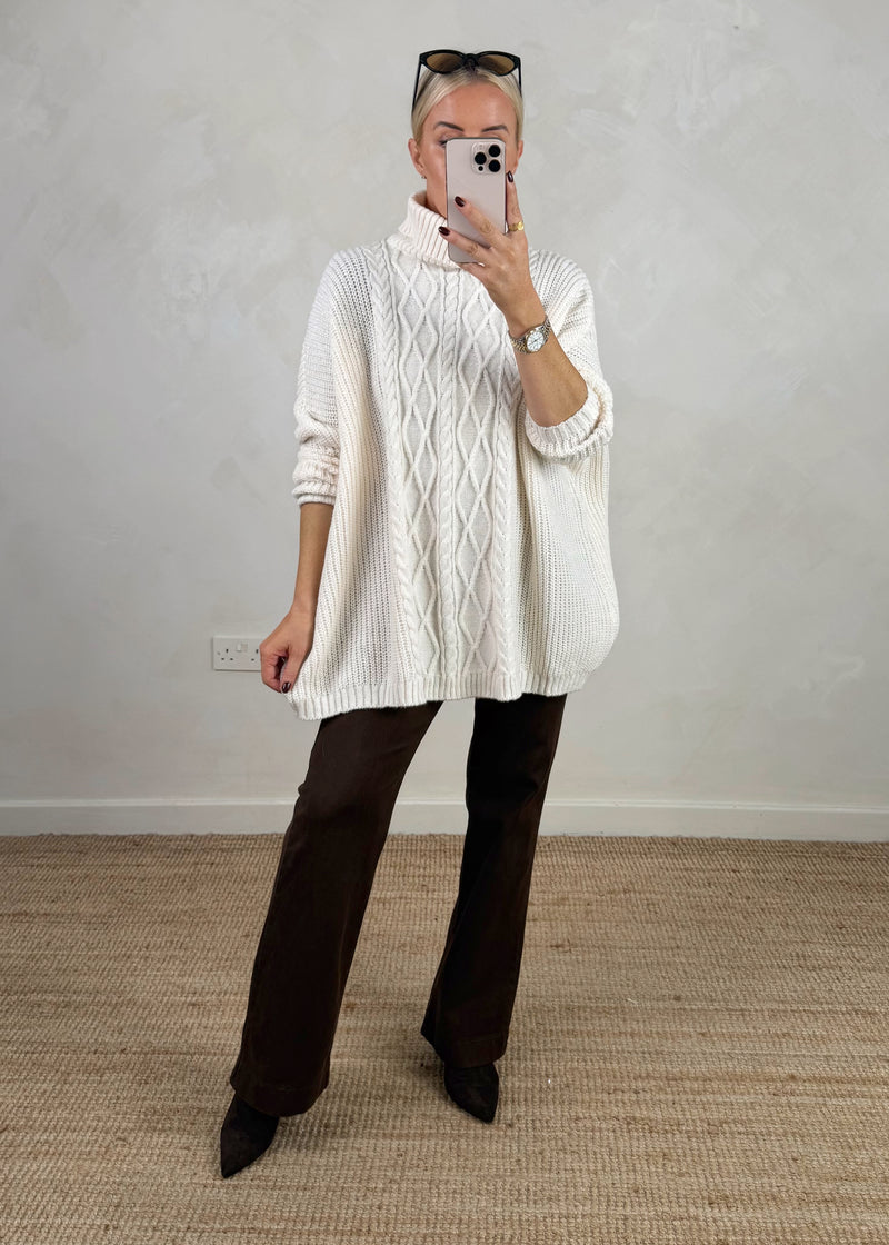 Halle cable knit - cream-The Style Attic
