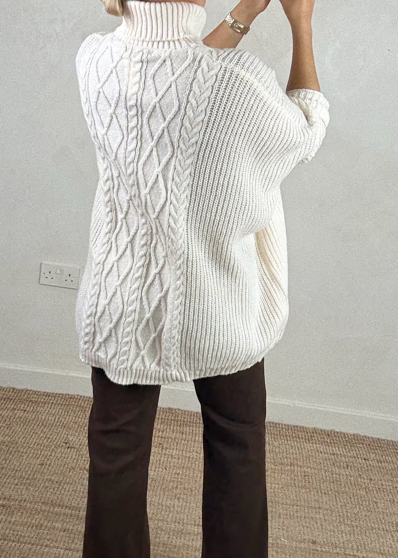 Halle cable knit - cream-The Style Attic