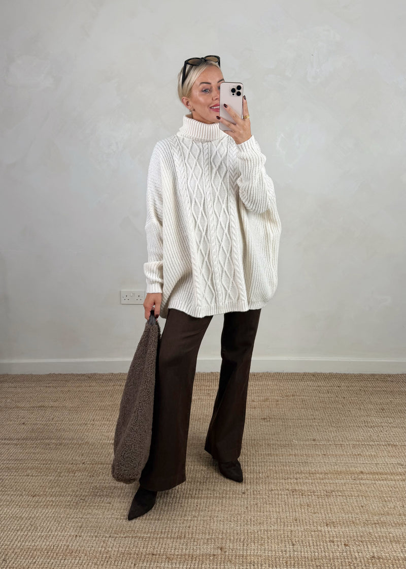 Halle cable knit - cream-The Style Attic