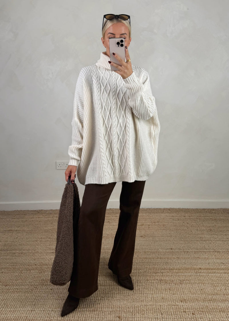 Halle cable knit - cream-The Style Attic