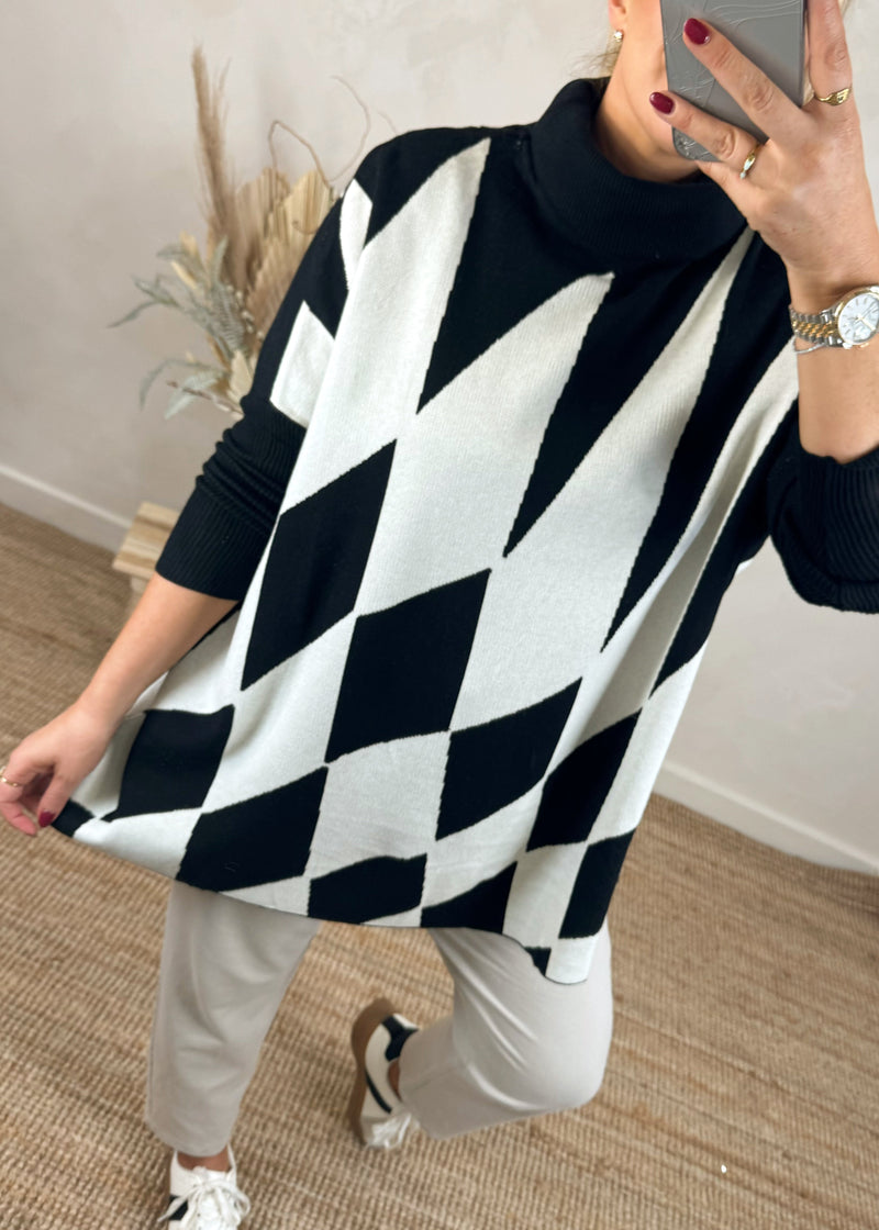 Harlequin knit - black-The Style Attic