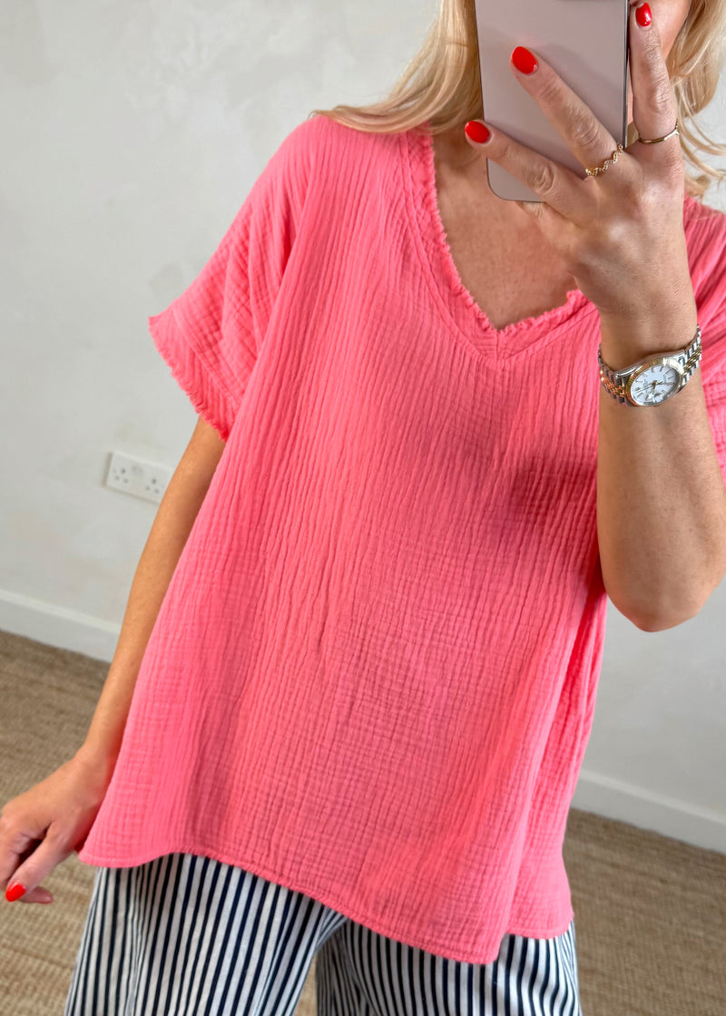 Harley tee - coral-The Style Attic