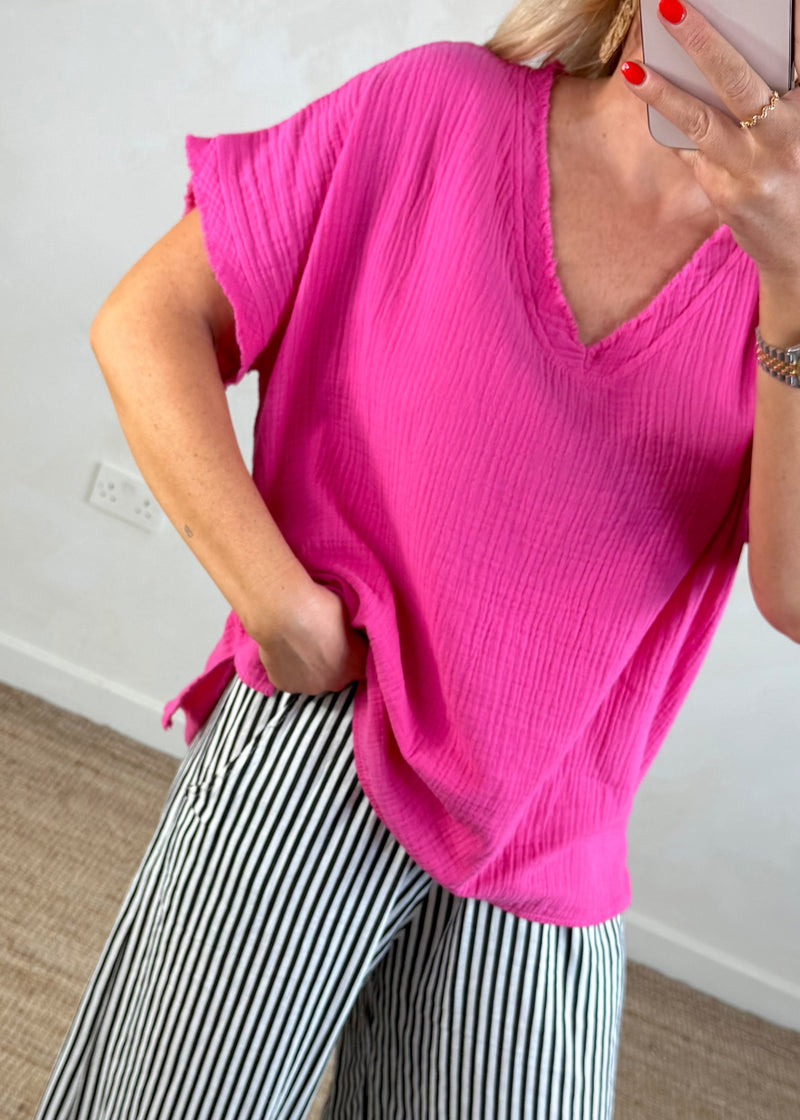 Harley tee - hot pink-The Style Attic