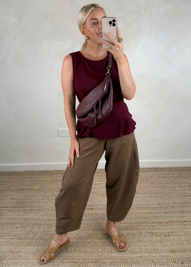Harriet tie back top - Merlot-The Style Attic