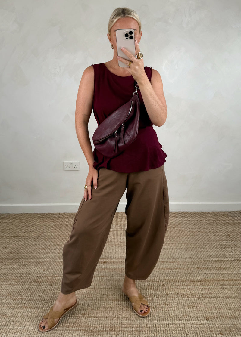 Harriet tie back top - Merlot-The Style Attic