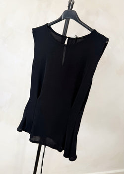 Harriet tie back top - black-The Style Attic