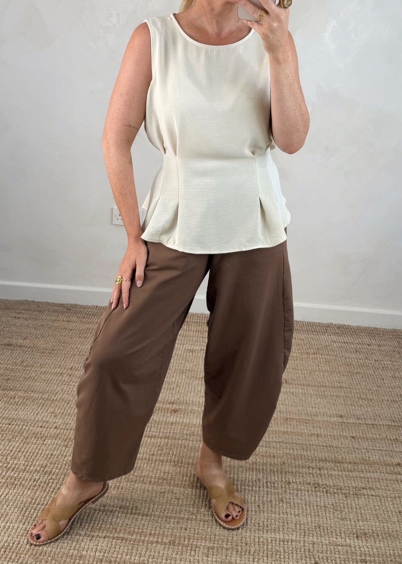 Harriet tie back top - cream-The Style Attic