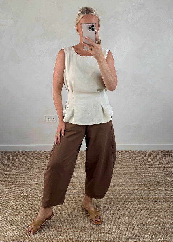 Harriet tie back top - cream-The Style Attic